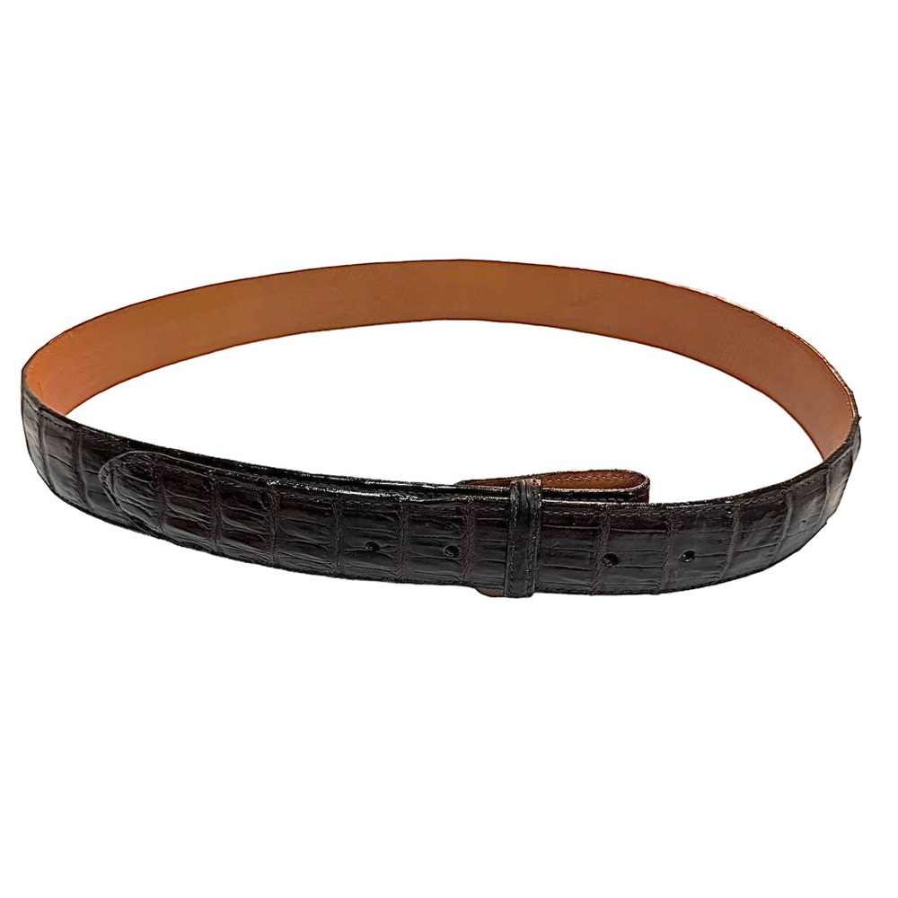 Scott Mallory SoHo New York Size 38 Genuine Croc Leather Brown Belt - Picture 4 of 7